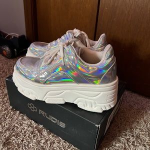 Forever 21 Platform Holographic Sneakers size 7